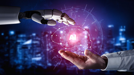 A generative AI assistant visualizes the structure of its own deep learning neural network. The...