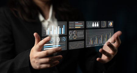 Modern dashboard interface showing performance metrics, data charts, and trend analysis for product...