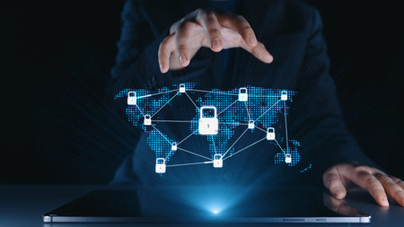 Cyber security protection and cyber security strategies against cyber threats, system hacks, digital...