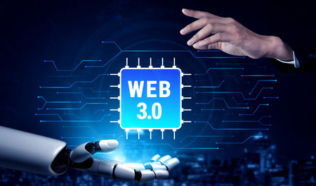 The AI chip and hardware processing technology behind Web 3.0. A concept of the computer...