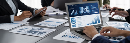 Business data dashboard provide business intelligence analytic for marketing strategy planning brisk...