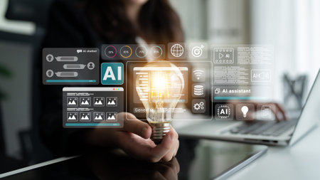 AI assistant with chatbot windows, code editor, and performance analytics for intelligent automation...