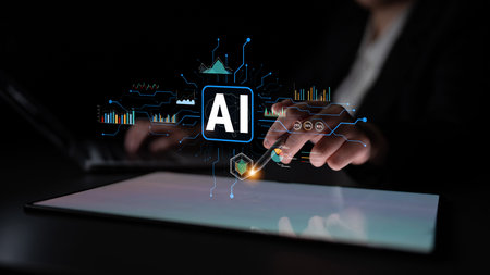 Artificial Intelligence (AI) for business data analysis and analytics. A concept of using AI for...