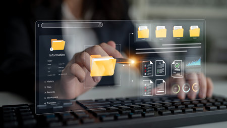 A user interface for a document management system. The dashboard provides file organization, a...