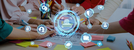 Cyber security protection and cyber security strategies against cyber threats, system hacks, digital...