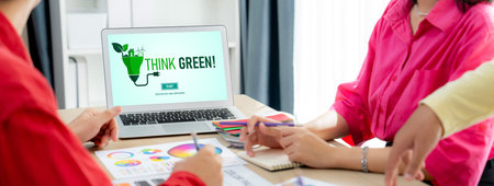 Green business transformation for brisk corporate business to thank green marketing strategyの写真素材