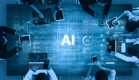 A futuristic AI dashboard for business intelligence. This platform showcases advanced data...
