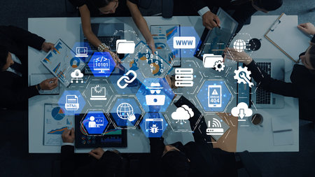 Software development with coding overlays, programming languages, developer tools, mobile app...