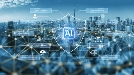 AI cybersecurity safeguards systems with encryption, access control, and AI secure data flow....