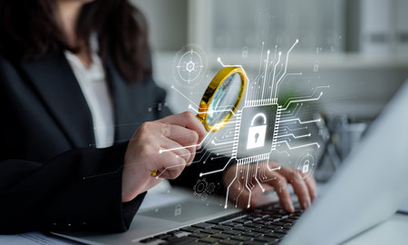 Cyber security system protecting digital infrastructure. Cyber security ensures data safety,...