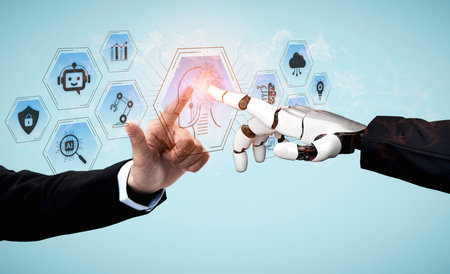 Artificial intelligence use case concept linking analytics, security, cloud services and operations...