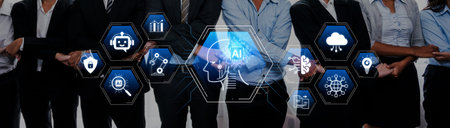 Artificial intelligence use case concept linking analytics, security, cloud services and operations...