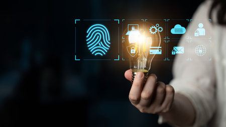 System for safeguarding digital identity using fingerprint authentication, encryption, and secure...