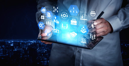 Digital recruitment and online hiring, virtual headhunting, smart recruitment platforms, talent...