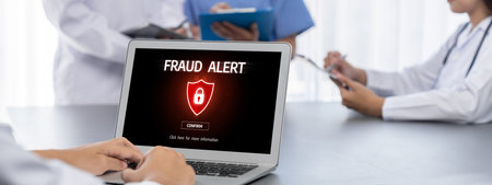 Cyber security software show alert of cyber attack for protection brisk. Danger from virus, phishing...