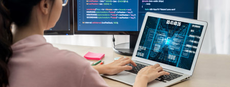 Software development or programming work with coding screen of various programming languages like...