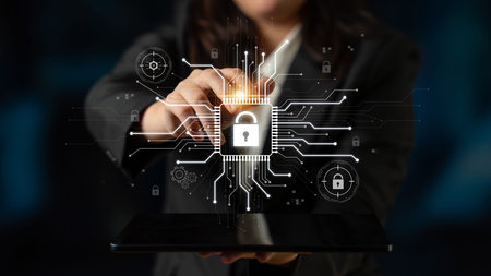 Cyber security system protecting digital infrastructure. Cyber security ensures data safety,...