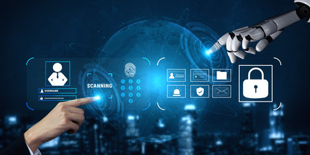 An AI digital security system for user authentication and access control. AI data protection using...