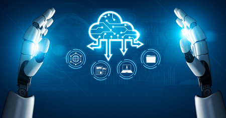AI artificial intelligence optimizes cloud infrastructure with virtual assistants and intelligent...