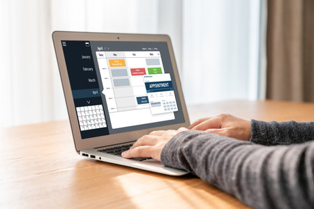 Online appointment booking calendar for registration on the internet website