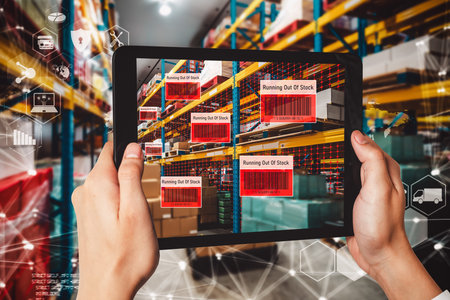 Smart warehouse management system using augmented reality technology to identify package picking and...