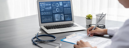 Business data dashboard provide business intelligence analytic for marketing strategy planning brisk...