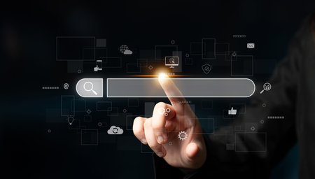 Search engine interface for accessing digital information and online data. Search engine finds data,...