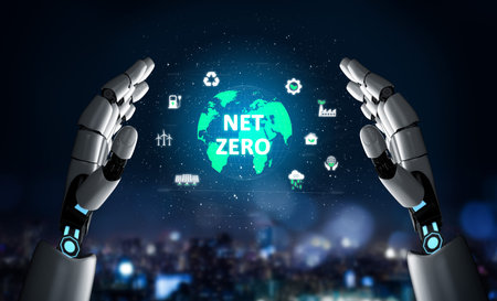 AI guides sustainability strategy with eco-intelligent tools and virtual assistants for achieving...