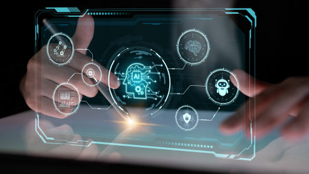 Smart AI command center concept for monitoring industry system, manufacturing reliability, services,...