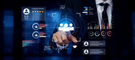 A dashboard for customer relationship management (CRM). The data analysis and market research help...