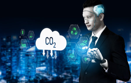 AI helps manage carbon footprint by analyzing emission data, optimizing renewable energy use, and...