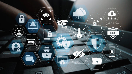 Cyber security protection and cyber security strategies against cyber threats, system hacks, digital...