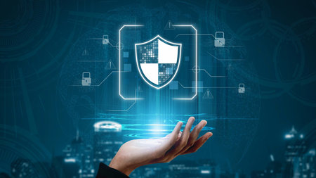 Cyber security protection and cyber security strategies against cyber threats, system hacks, digital...