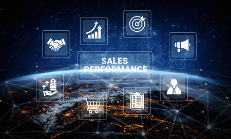 Explore a captivating visual representation of sales performance, showcasing data analytics, growth...