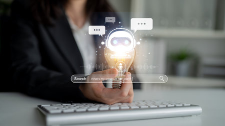 AI assistant with voice chat interface, combining smart chatbot, voice command, and AI-powered...