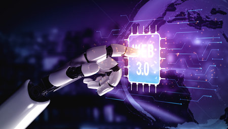 The AI chip and hardware processing technology behind Web 3.0. A concept of the computer...