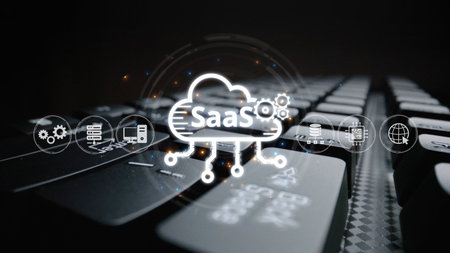 Visual representation of SaaS showing infrastructure, SaaS deployment, SaaS platform features, and...