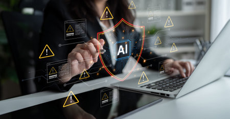 AI cybersecurity safeguards systems with encryption, access control, and AI secure data flow....