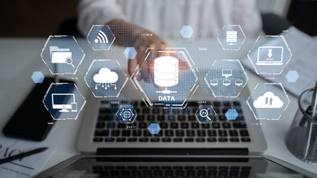 Cloud computing, cloud strategy, and cloud technology transforming digital infrastructure with...