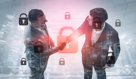 Digital security concept illustrating a cybersecurity breach, with a red unlocked padlock indicating data exposure among secure systems, emphasizing system vulnerability and risk Vouch