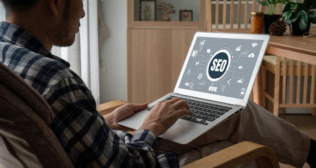 SEO search engine optimization for modish e-commerce and online retail business showing on computer screen