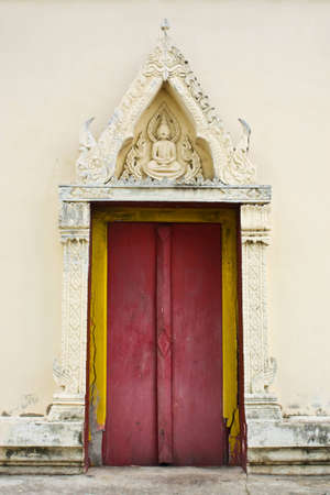 Traditional Thai style chruch doorの写真素材