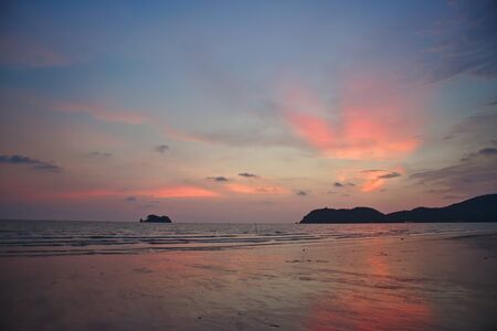 Beach after sunsetの写真素材