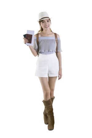 asian beautiful women who goes for a tripの写真素材