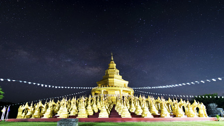 The Milky Way, In the temple Saraburi, Thailand.の写真素材