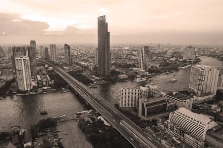 Bangkok City April 5 : Top view city on April 5, 2015 in Bangkok, Thailand.のeditorial素材