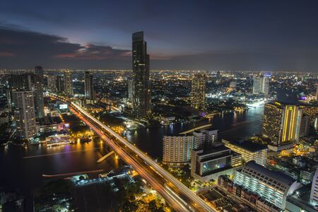 Bangkok City April 5 : Top view city on April 5, 2015 in Bangkok, Thailand.のeditorial素材