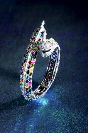 Local jewelry containing silver and stone.の写真素材