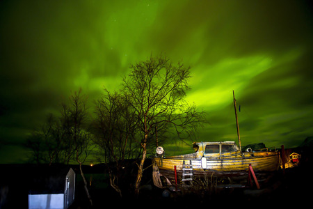 Northern Lights with adventure the cold at Abisko, Sweden.
