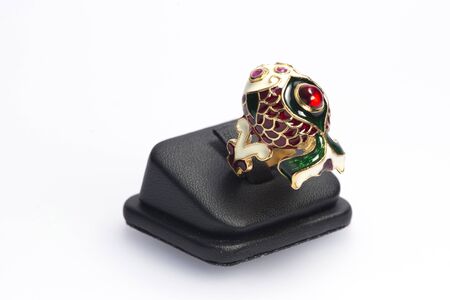 Local jewelry containing silver, gold and stone by handmade.の写真素材